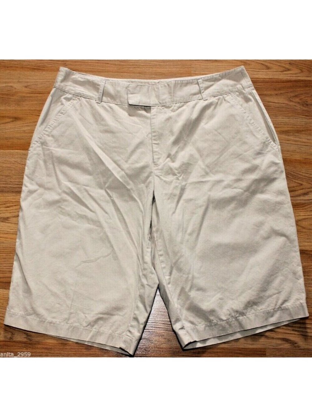Sag Harbor Women's Sz 12  Twill Khaki Chino Bermuda Shorts
